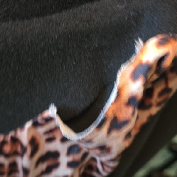 Torrid Black Trench Coat with Leopard Print Lining - Picture 3 of 3